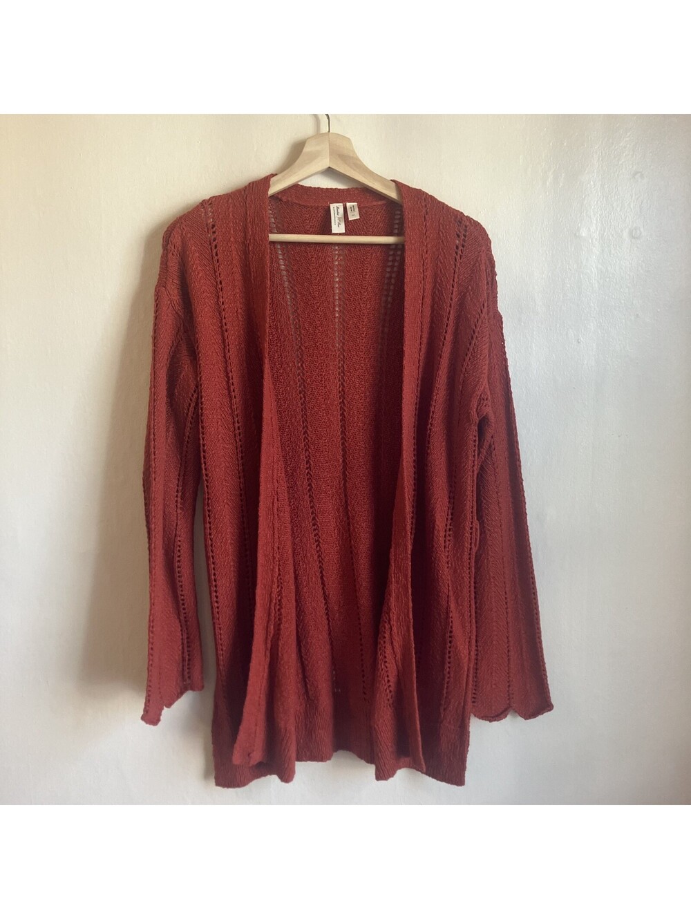 Boho Anthropologie Oversized Open Knit Crochet Cardigan Dainty Autumnal XSmall